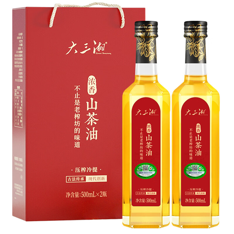 大三湘(Great Sanxiang) 浓香山茶油-礼盒装 500ml*2