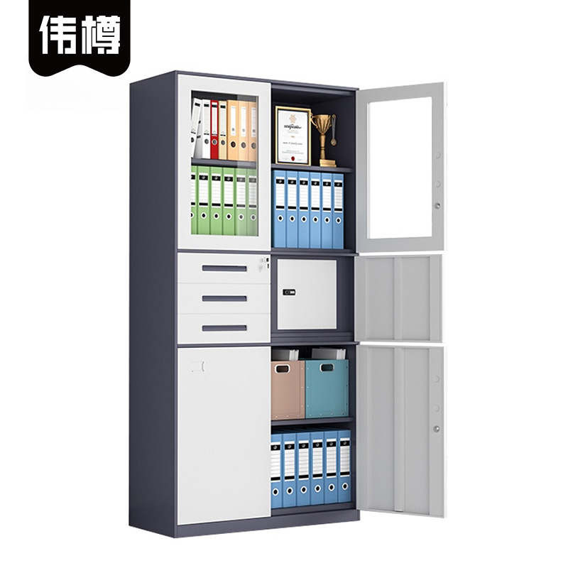 伟樽文件柜灰套白偏三保900*400*1850mm台