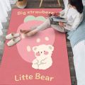 ins地毯卧室满铺床边毯少女心房间可爱飘窗垫卡通网红客厅地垫_55 40cm*60cm（小门垫） 草莓小熊