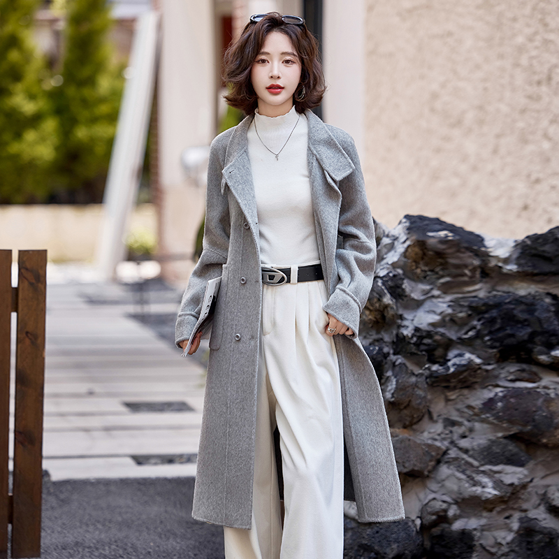 双面羊毛绒大衣女中长款2026秋冬新款加厚高端宽松羊毛呢外套棕色双面羊绒大衣女新款秋冬高级感气质大牌中长款羊毛呢高清大图