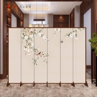 质凡新中式屏风隔断办公室客厅餐厅酒店茶室遮挡简约现代折叠移动折屏