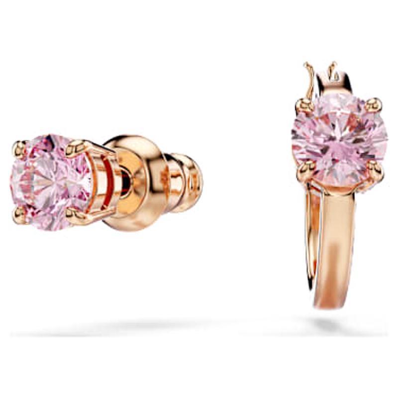 施华洛世奇(SWAROVSKI)不对称设计耳钉女款创意玫瑰金镶钻迷你 ho