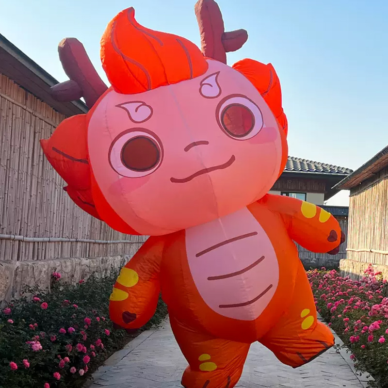 龙年气模定制卡通吉祥物新年商场美陈装饰气模 3米龙年吉祥物-380W铁高清大图
