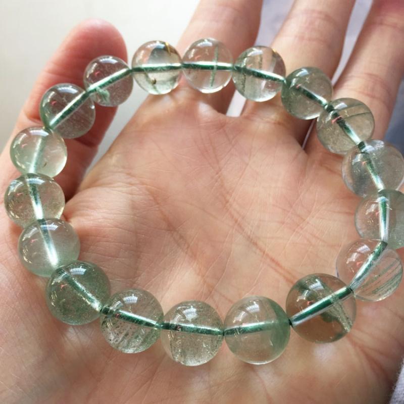 天然水晶绿幽灵手链满天星聚宝盆招财聚财助事业男女款饰品手串送女