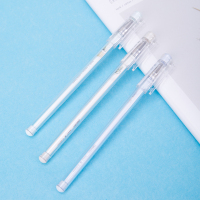 得力黑色中性笔0.35mm学生考试用可爱卡通小清新水笔全针管水笔12支3-5年级A442