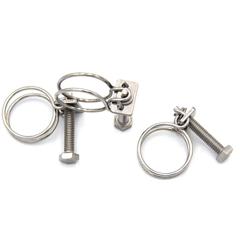 冰禹 双钢丝卡箍 BY-526 304不锈钢 36-40*3.0mm 15个 1包高清大图