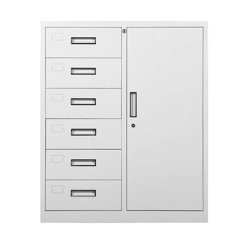 振奥 铁皮文件柜偏六斗带锁财务办公室档案多斗A4抽屉柜 偏六斗矮柜