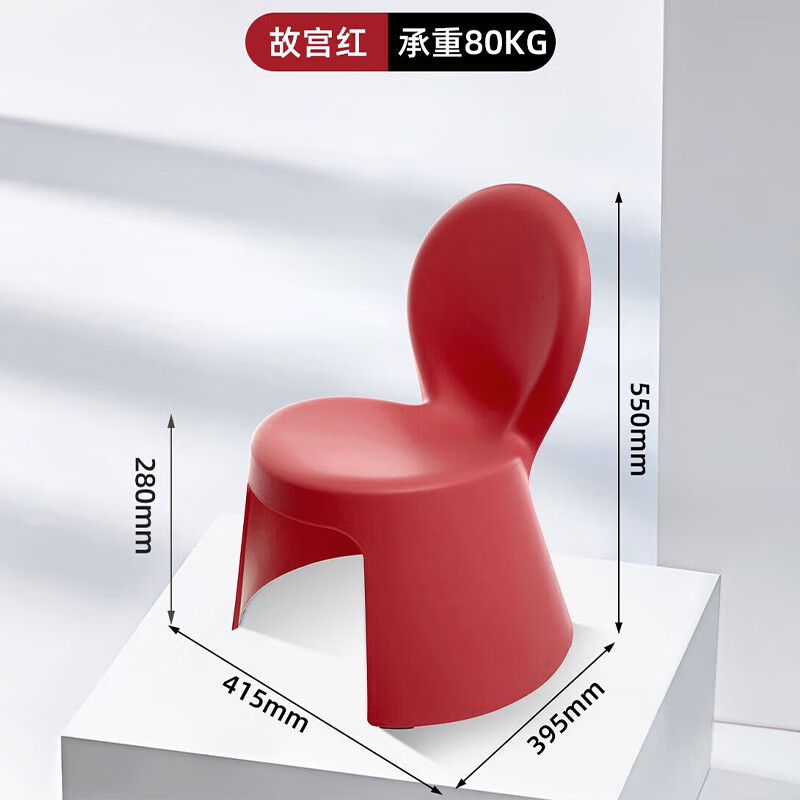 禧天龙(Citylong) D-2123塑料凳子加厚防滑福娃椅家用宝宝椅垫脚小板凳子红色2个装