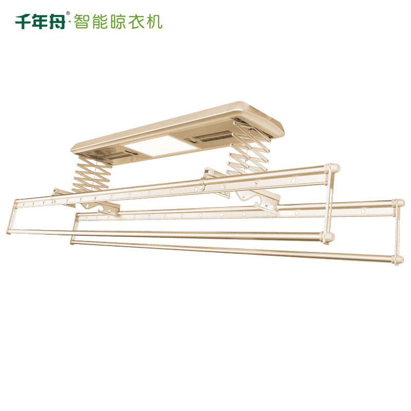 千年舟 电动晾衣架 Q20-S 语音声控 智能自动升降 阳台遥控室内晾衣杆 带烘干风干 苹果金色