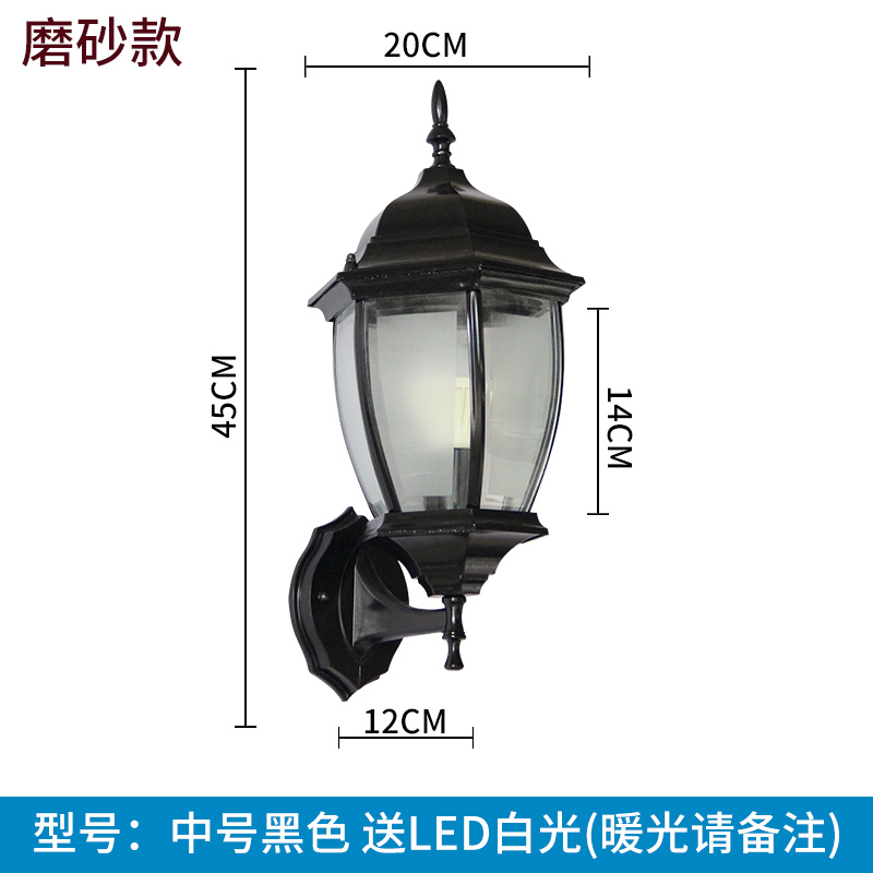 苏宁优购 户外壁灯防水庭院灯欧式室外别墅外墙灯阳台过道走廊美式复古壁灯