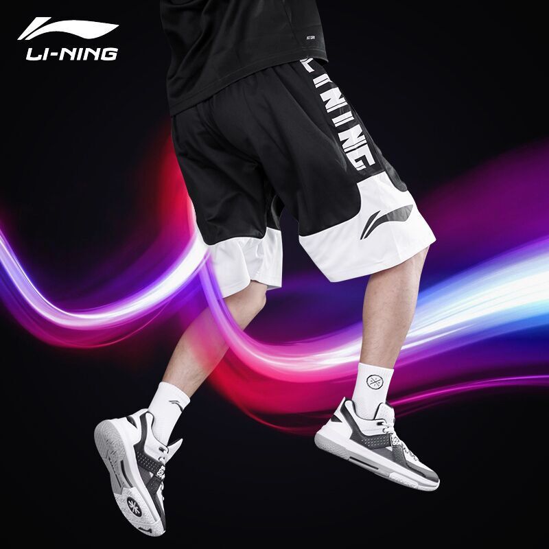 李宁篮球短裤男2019夏季新款透气速干3 1比赛裤五分裤运动裤男