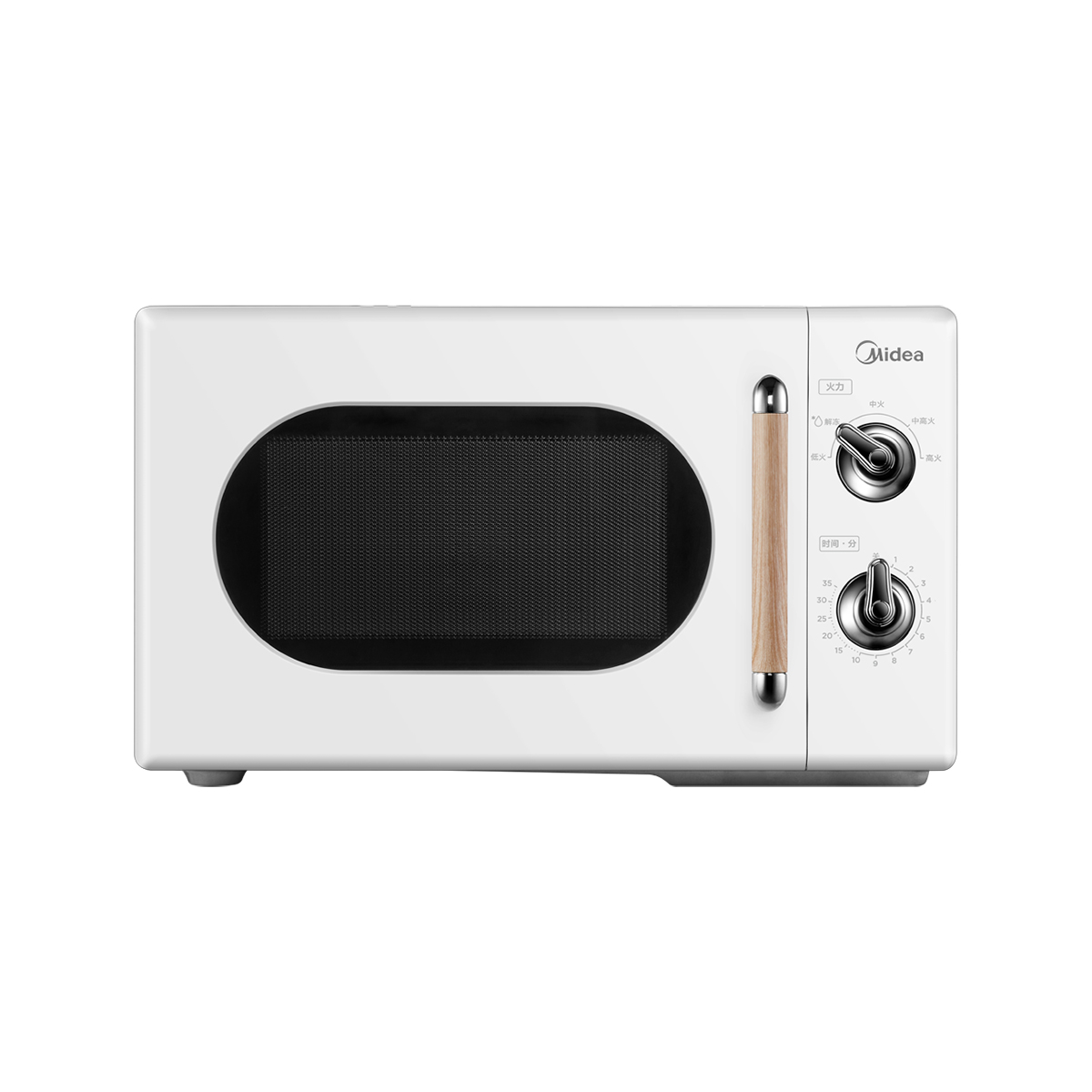 美的(Midea)微波炉20L旋钮双控微波炉360°转盘式加热20升旋钮双控五档火力 PM2004