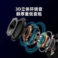 AIGO/爱国者蓝牙音箱 T01时尚蓝牙音响 全封闭透明音腔金属振膜柔和小夜灯 免提通话便携低音炮音箱 白色