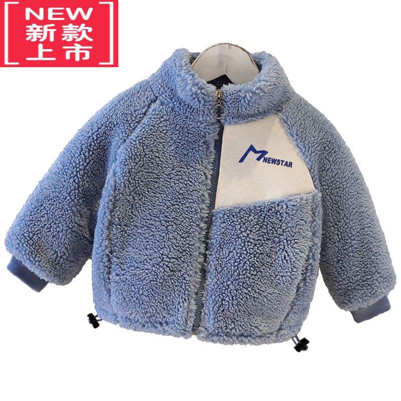 可莉允Nextbear儿童羊羔绒棉服2022冬季新款宝宝加绒外套男女童加厚棉袄图片
