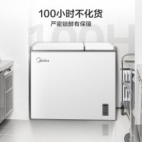 美的(Midea)210升双温双箱家商两用冰柜 大冷冻小冷藏卧式顶开门冰柜 小型冰箱节能低音冷柜BCD-210DKEM(