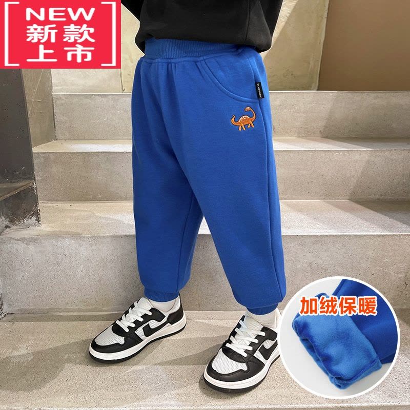 可莉允板牙男童加绒运动裤子冬装秋冬款婴儿童装宝宝小童保暖卫裤潮冬季保暖裤图片