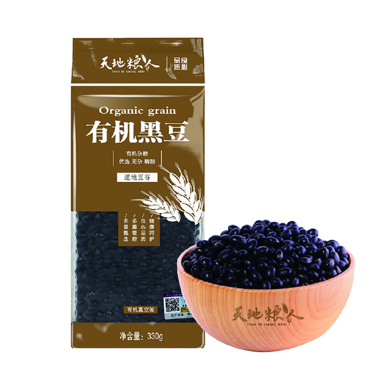 天地粮人 有机黑豆 330g*3袋高清大图