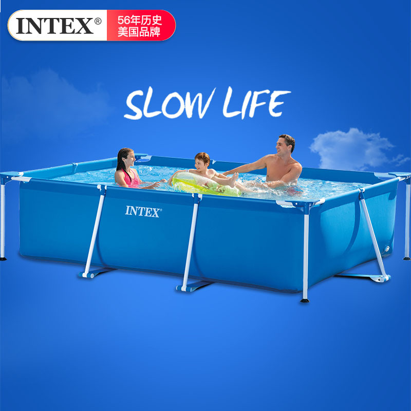 INTEX支架游泳池家用成人超大号儿童家庭水上乐园大型戏水养鱼池