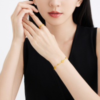 周大福love you情侣足金黄金戒指女计价(工费120元)EOF185