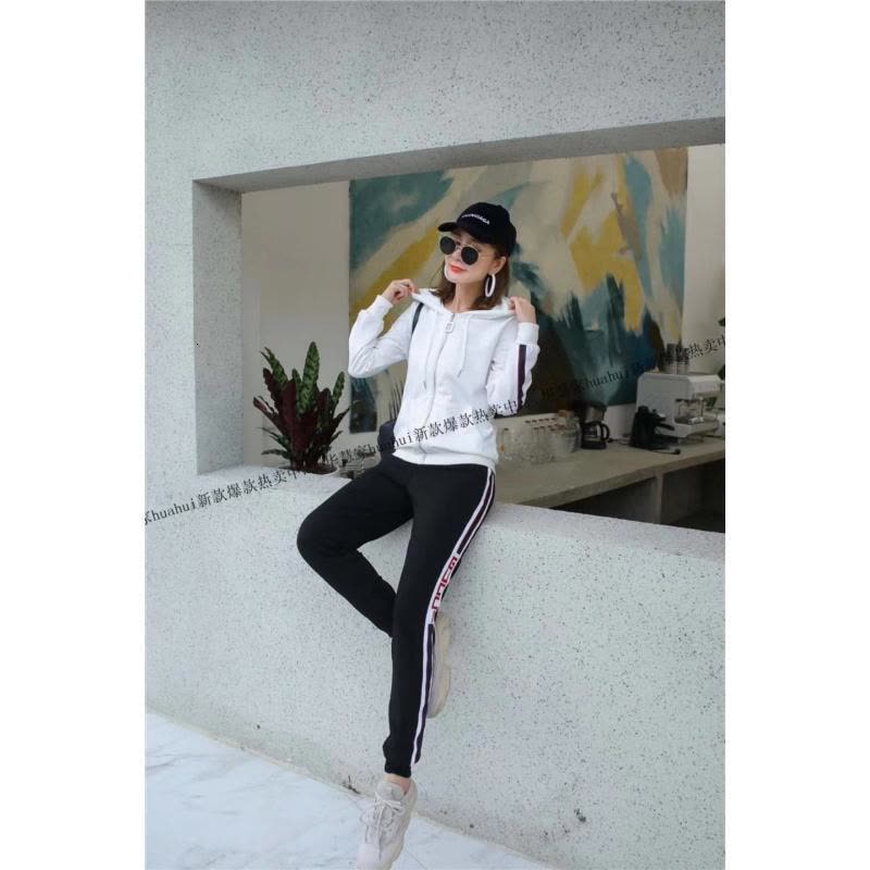 2018早秋新款女装欧洲站时尚网红连帽运动休闲洋气套装显瘦欧货潮图片
