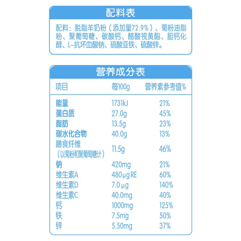 优莎蓓爱 宜睿少年营养羊奶粉400g 盒装 青少年中小学生奶粉 学生专属成长配方 全羊乳奶粉