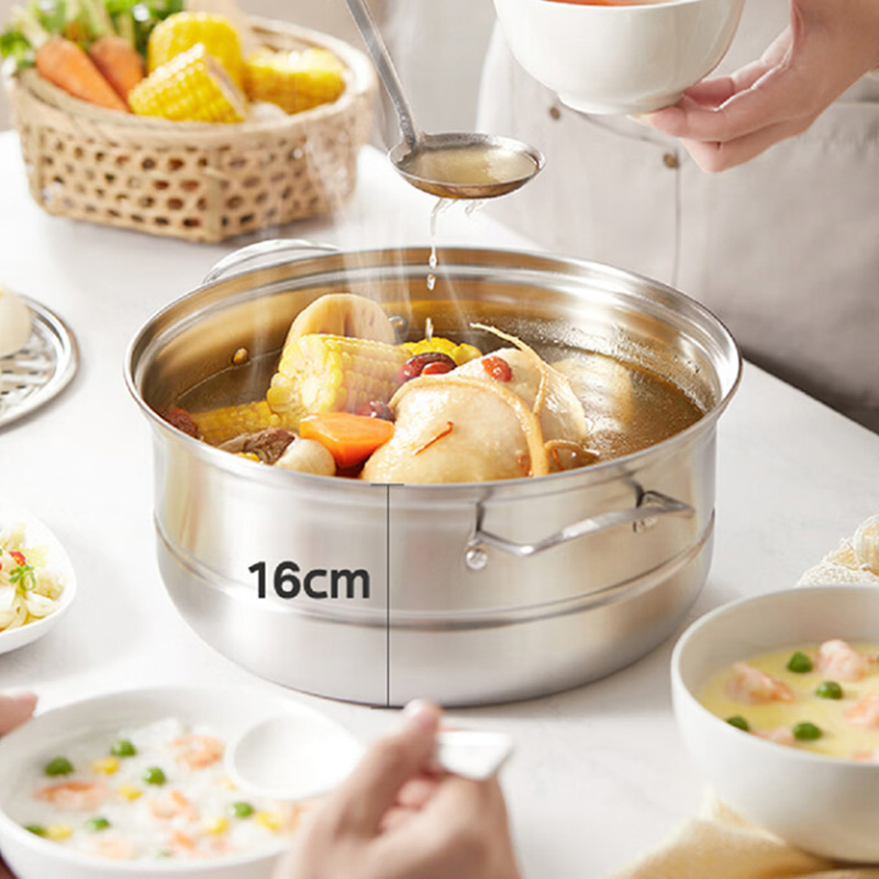 美的汤锅28cm冰川银MP-ZG28G02加深汤锅设计乐享三餐高清大图