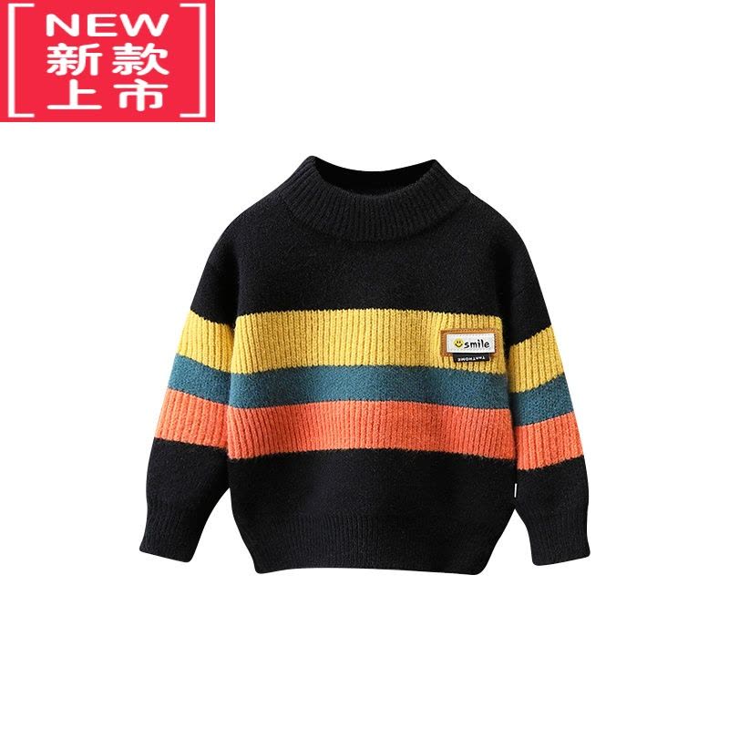 可莉允男童毛衣秋冬款2022新款儿童加绒毛线衣帅宝宝男孩加厚洋气潮冬季图片