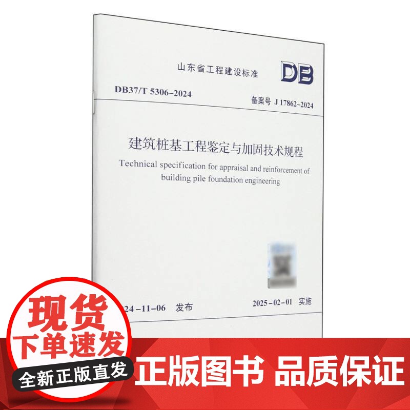 建筑桩基工程鉴定与加固技术规程(DB37//T5306-2024备案号J17862-2024)/山东省工程建设高清大图