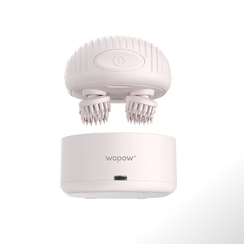 WOPOW沃品 头部按摩器小巧便携干湿两用按摩清洁按摩软头7级防水 SM02 奶白色
