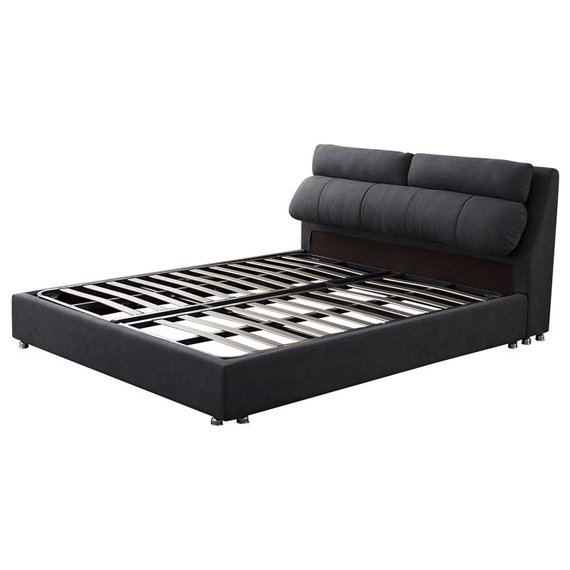 布艺床双人床主卧榻榻米床北欧简约现代1.8米网红科技布床可拆洗 单床+床头柜*21800mm*2000mm组装式架子床