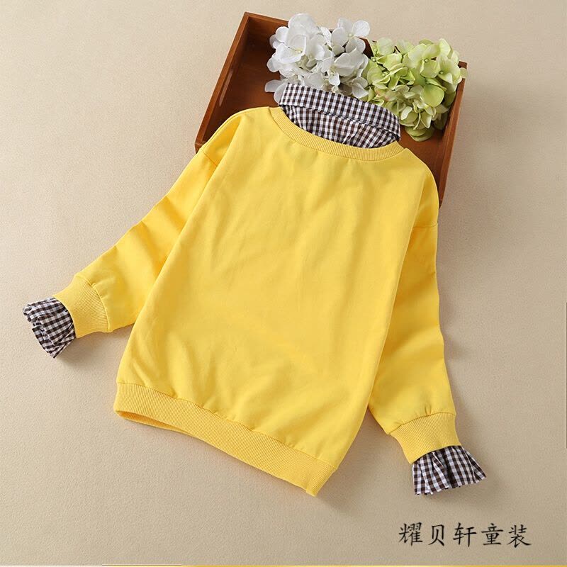 迪鲁奥（DILUAO)女童卫衣韩版洋气春秋装2021新款中大童上衣儿童套头秋季长袖T恤色图片