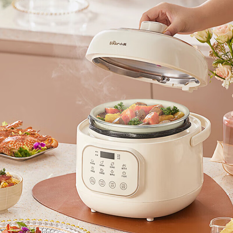 小熊(bear)电压力锅2L单胆小型智能高压电饭锅家用多功能火锅自动控压 YLB-A20X2 台高清大图