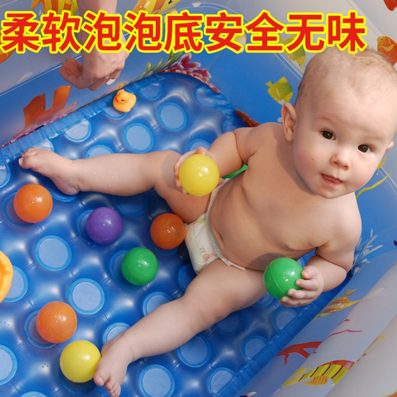魅扣新生婴儿游泳池家用洗澡浴缸宝宝儿童小孩充气游泳桶加厚折叠水池_精灵1.4米四层豪华套餐