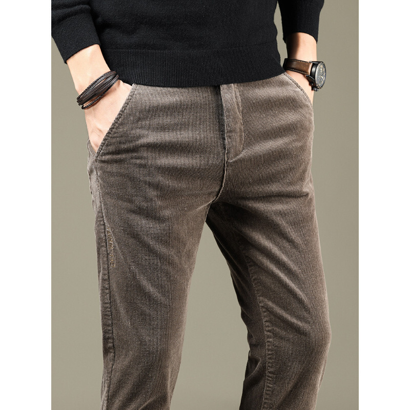 迪鲁奥diluao灯芯绒男裤条绒裤中年休闲裤秋冬季灯绒裤子男士常规长