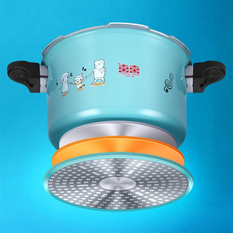 双喜 佳缘炫彩整体铝压力锅 22cm 5.5L CY-22FXLT02高清大图