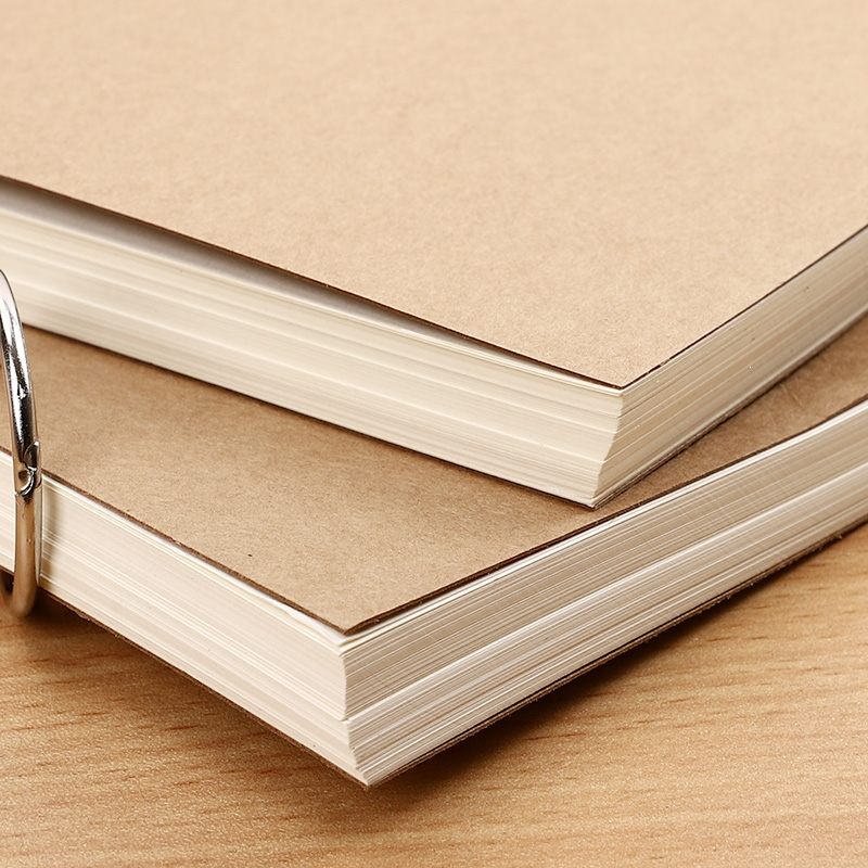 如华福禄a5活页笔记本100克道林纸日记本100张光滑a4复古白纸本空白小