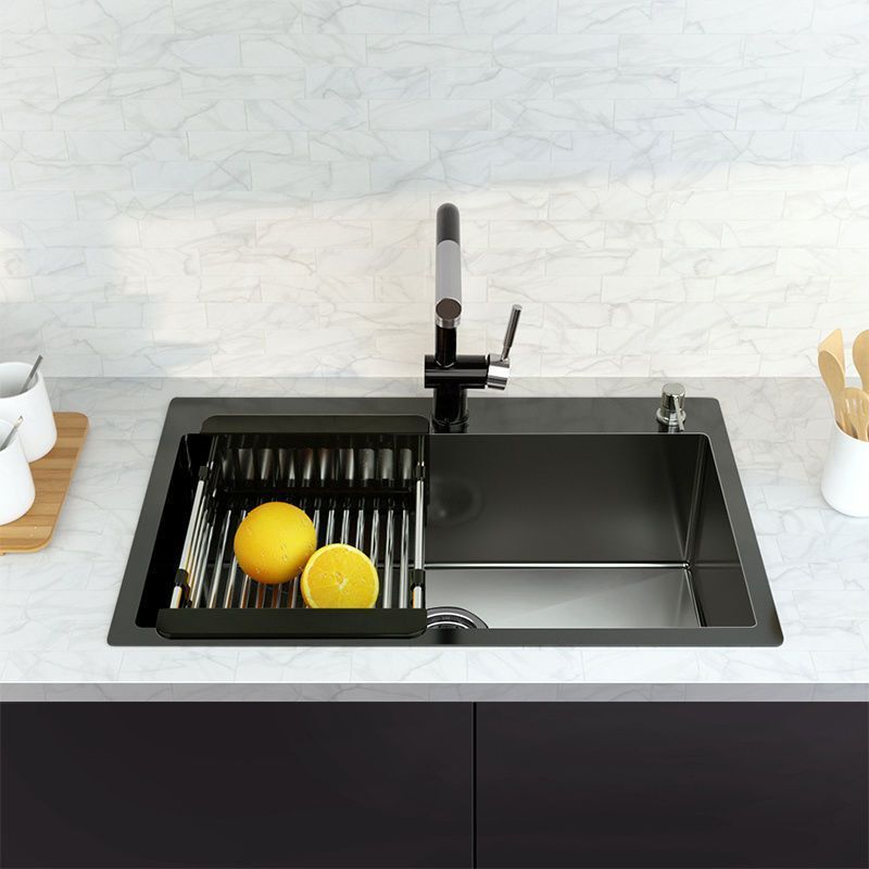 美仕杰厨房纳米水槽304不锈钢手工槽纳米抗菌洗碗池洗菜盆台上台下盆