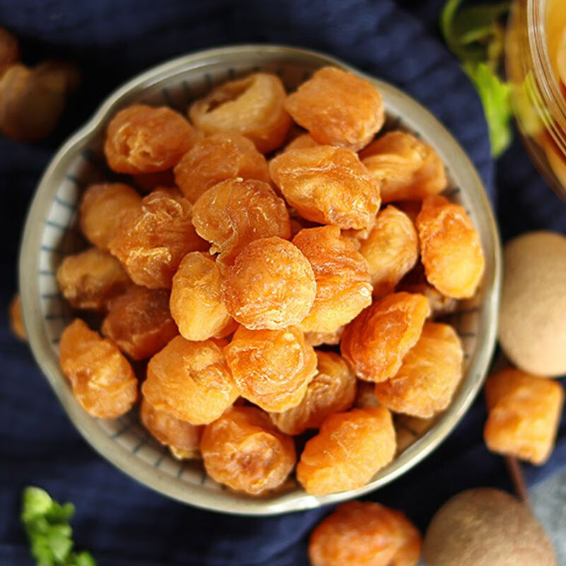 绿帝桂圆粒晶莹甘甜能煮能泡干度适中金黄厚实软韧不湿250g高清大图