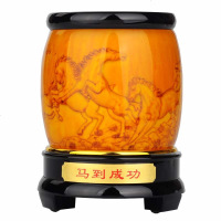 水晶笔筒创意时尚 桌面摆件收纳盒笔筒学生复古欧式 多功能礼品