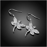 E009Women silver plated earring镀925纯银蝴蝶时尚气质耳环耳饰