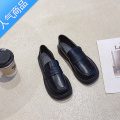 SUNTEK软底平底乐福鞋女单鞋小皮鞋JK鞋2023春季新款坡跟英伦风复古防滑 黑色 39