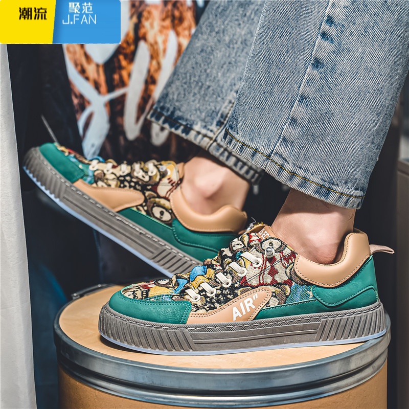 聚范帆布男鞋款2024新款潮流百搭休闲板鞋一脚蹬布鞋工作潮鞋高清大图