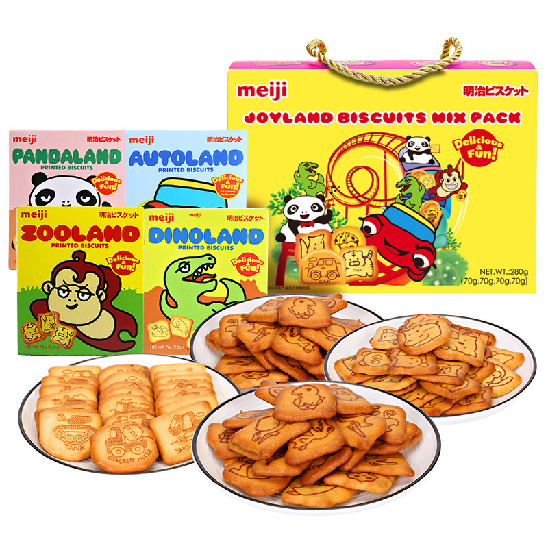 明治(meiji)乐园饼干趣味组合装礼盒280g 新加坡原装进口食品