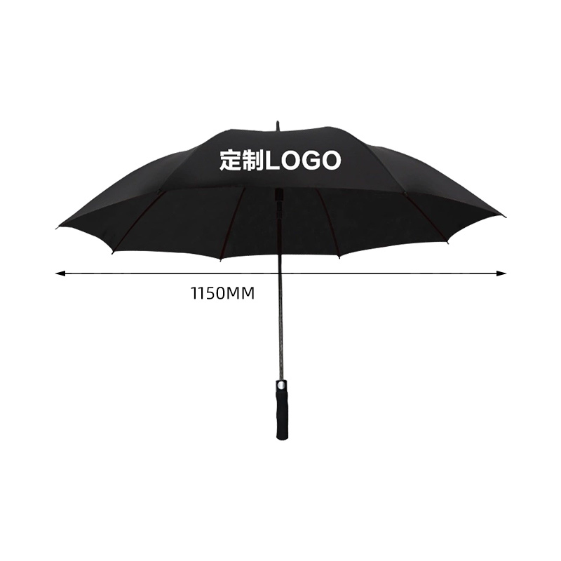 翌嘉 YJ5081601 全纤维单层雨伞 可定制logo可印图案 黑色 伞直径115cm 10把起订高清大图