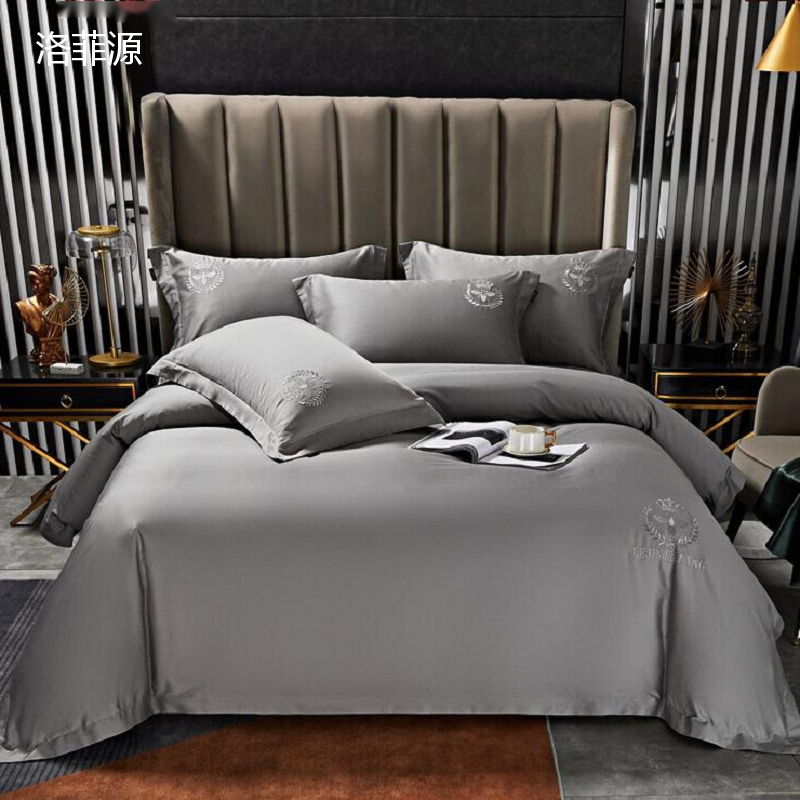 洛菲源四件套柏拉图-灰色 规格:床单250*250被套200*230枕套48*74*2高清大图