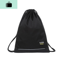 束口袋抽绳双肩包轻便束绳布袋街头潮流简约男童旅行包迷你小背包NEWLAKE 黑色