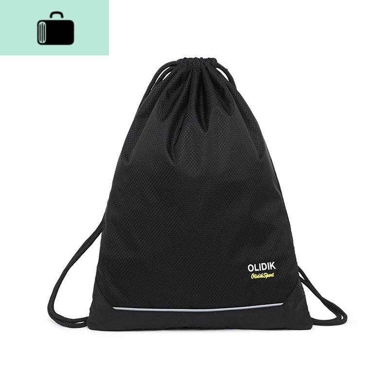 lake运动休闲包男视频介绍_束口袋抽绳双肩包轻便束绳布袋街头潮流简