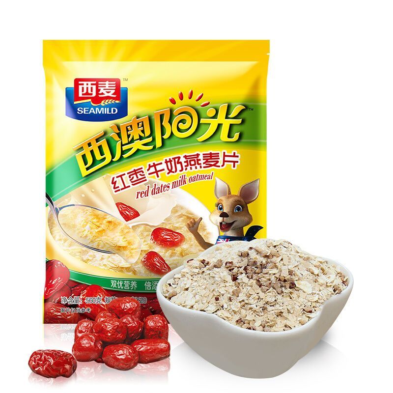 西麦(seamild)麦片/谷物 西麦燕麦片西澳阳光红枣牛奶560g营养早餐