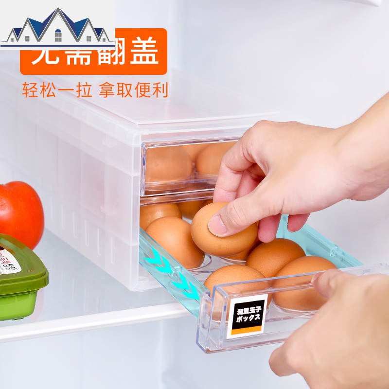 放鸡蛋的蛋托保鲜收纳盒架子装蛋盒抽屉式冰箱用蛋格盒整理 三维工匠高清大图