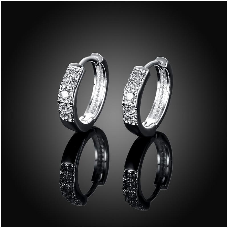 Women Silver Earrings 镀925纯银精致耳扣日韩版女耳饰耳环E781送女朋友七夕情人节礼物